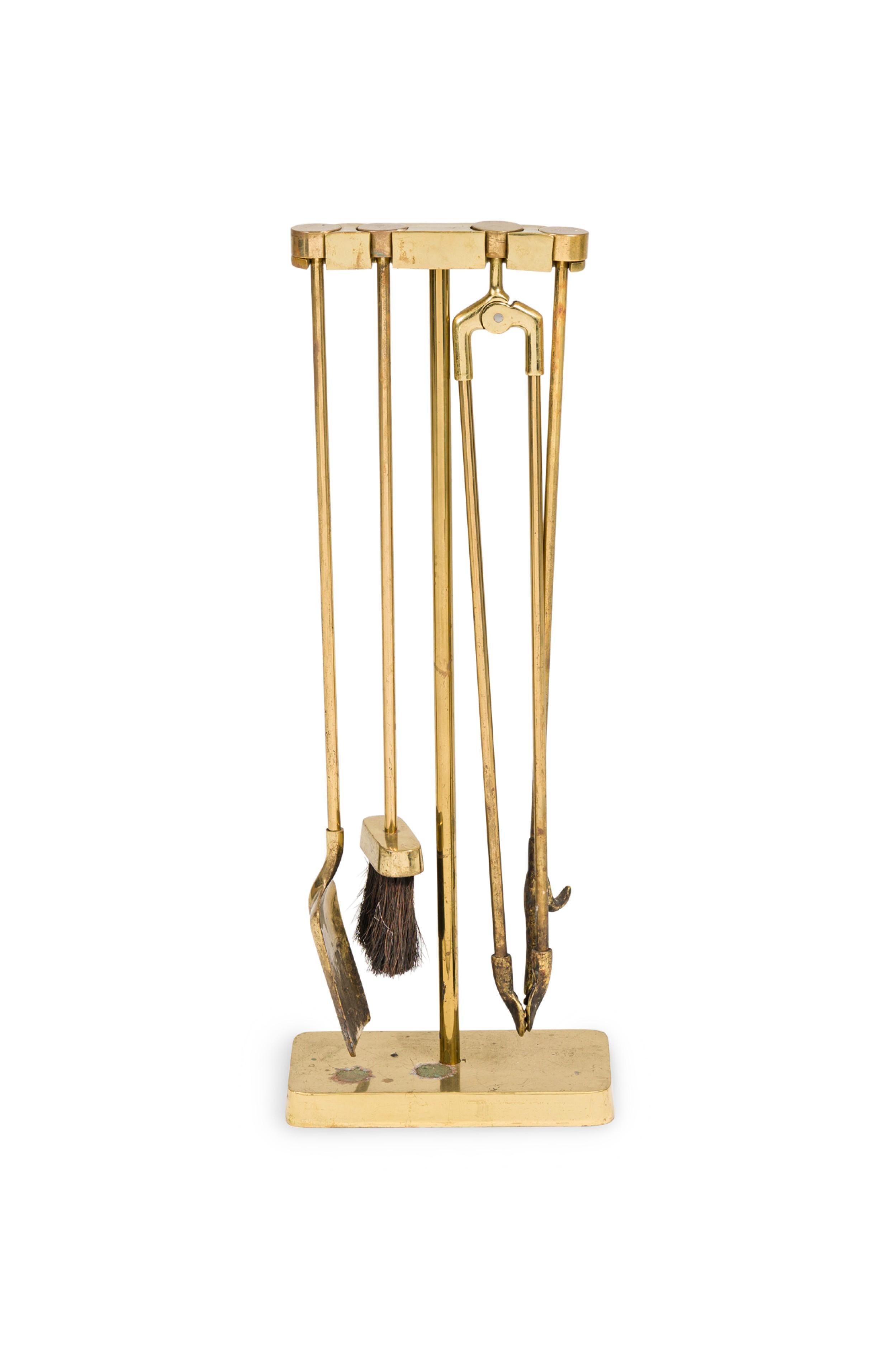 Américain Ensemble d'outils de cheminée minimaliste américain du milieu du siècle dernier de Virginia Metalcrafters en vente