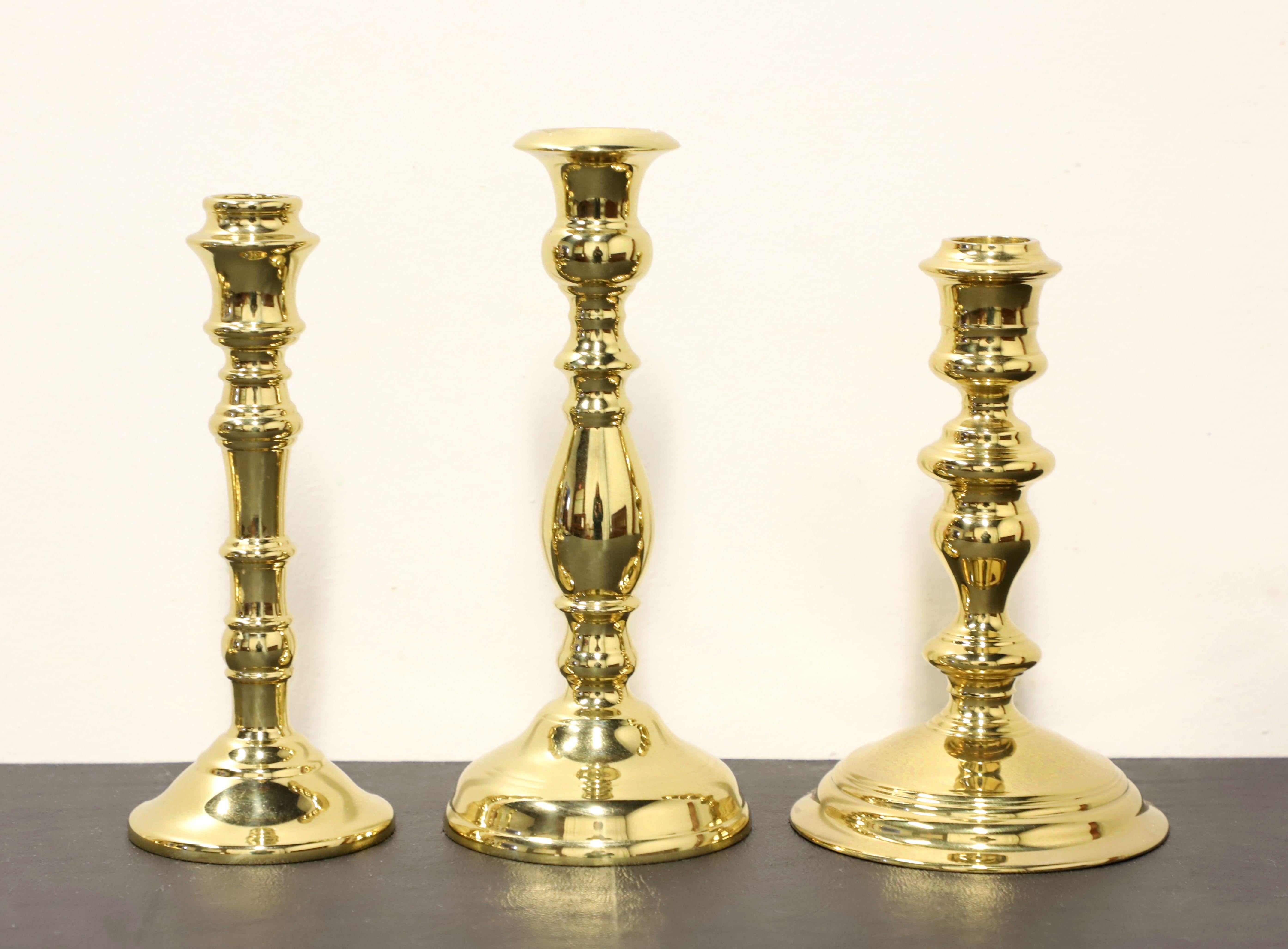 VIRGINIA METALCRAFTERS Brass Candlesticks Collection - Lot of 10 2