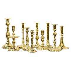 VIRGINIA METALCRAFTERS Brass Candlesticks Collection - Lot of 10