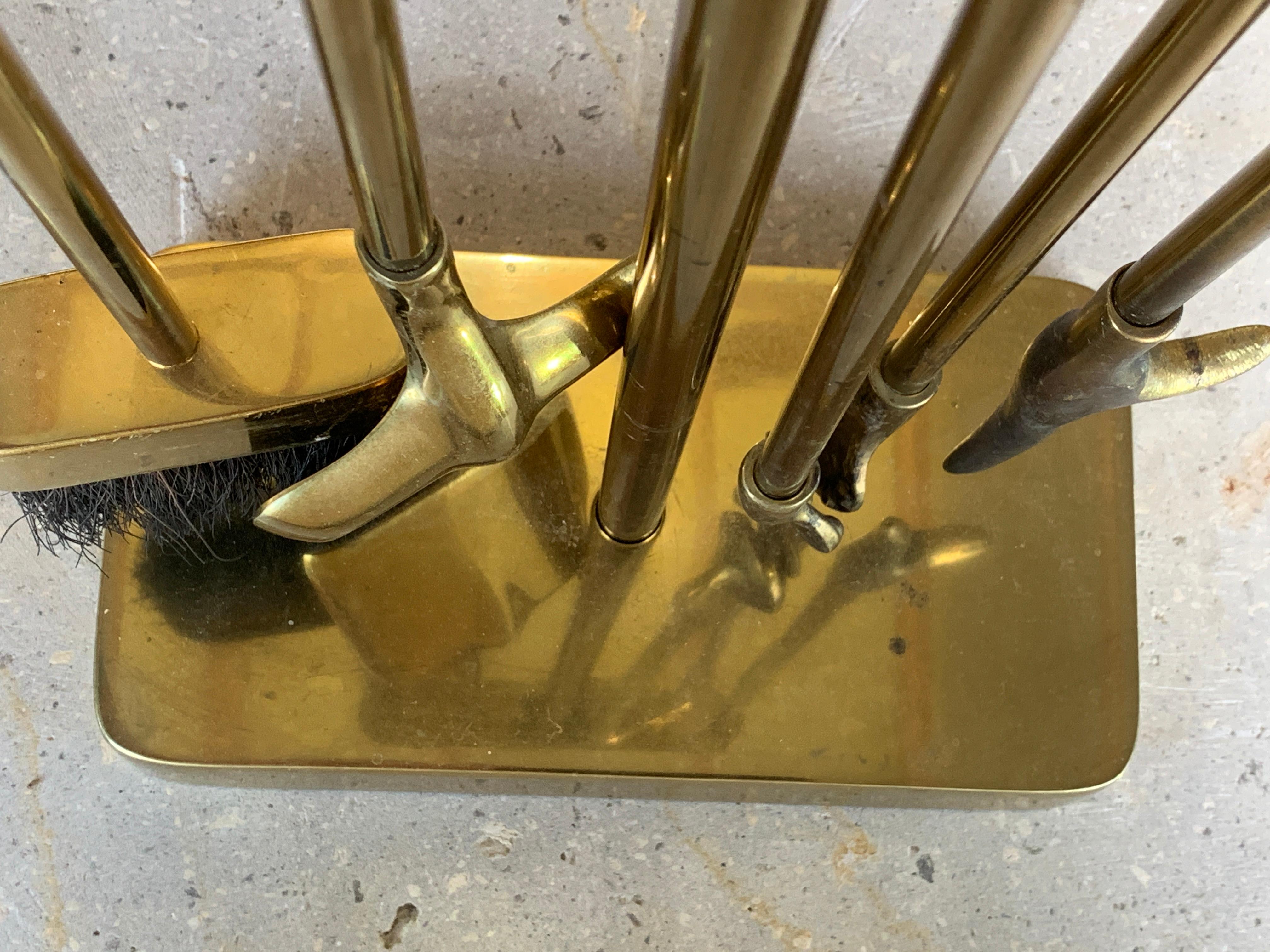 Virginia Metalcrafters Brass Fireplace Tool Set 6