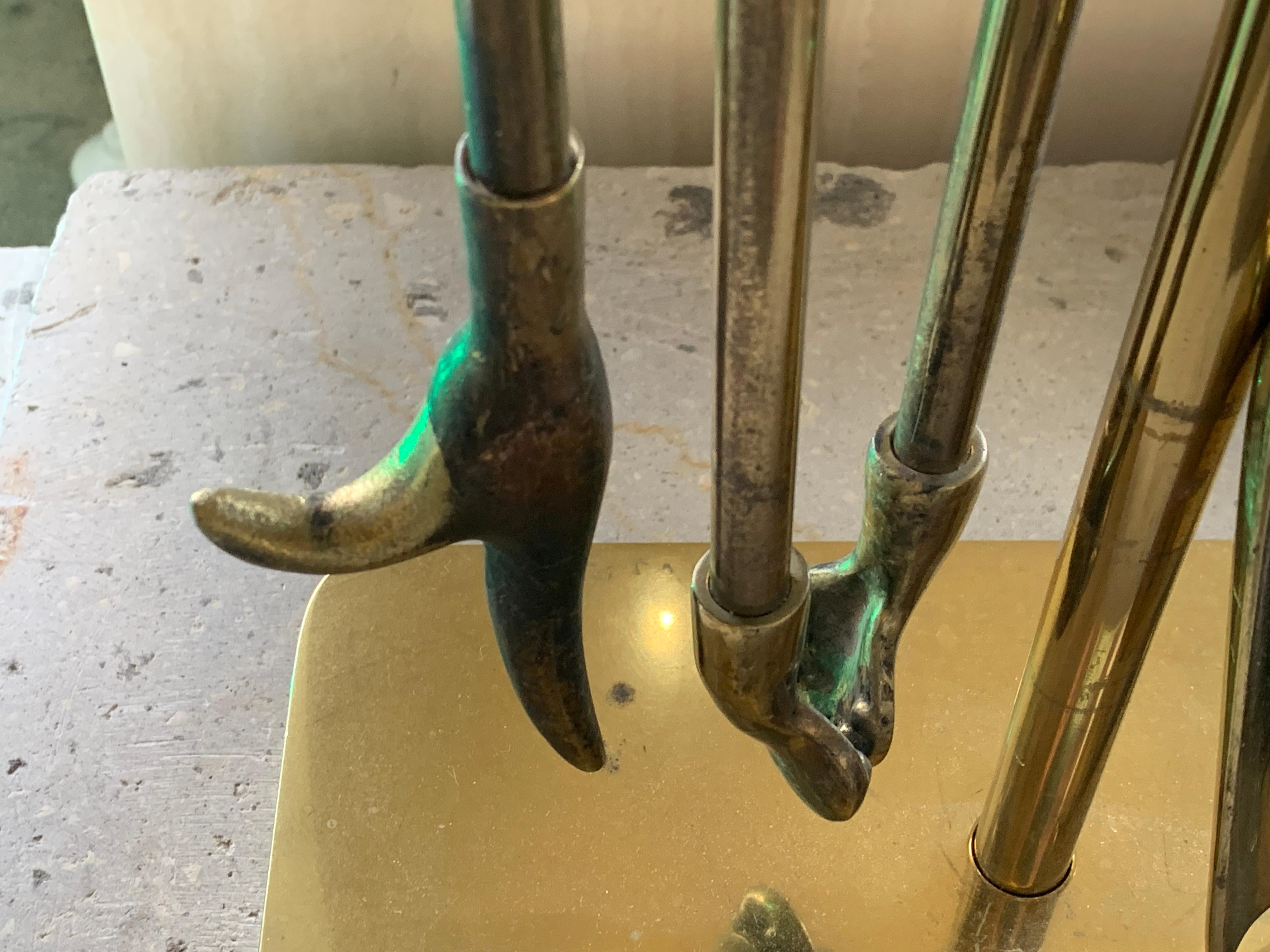 Virginia Metalcrafters Brass Fireplace Tool Set 9