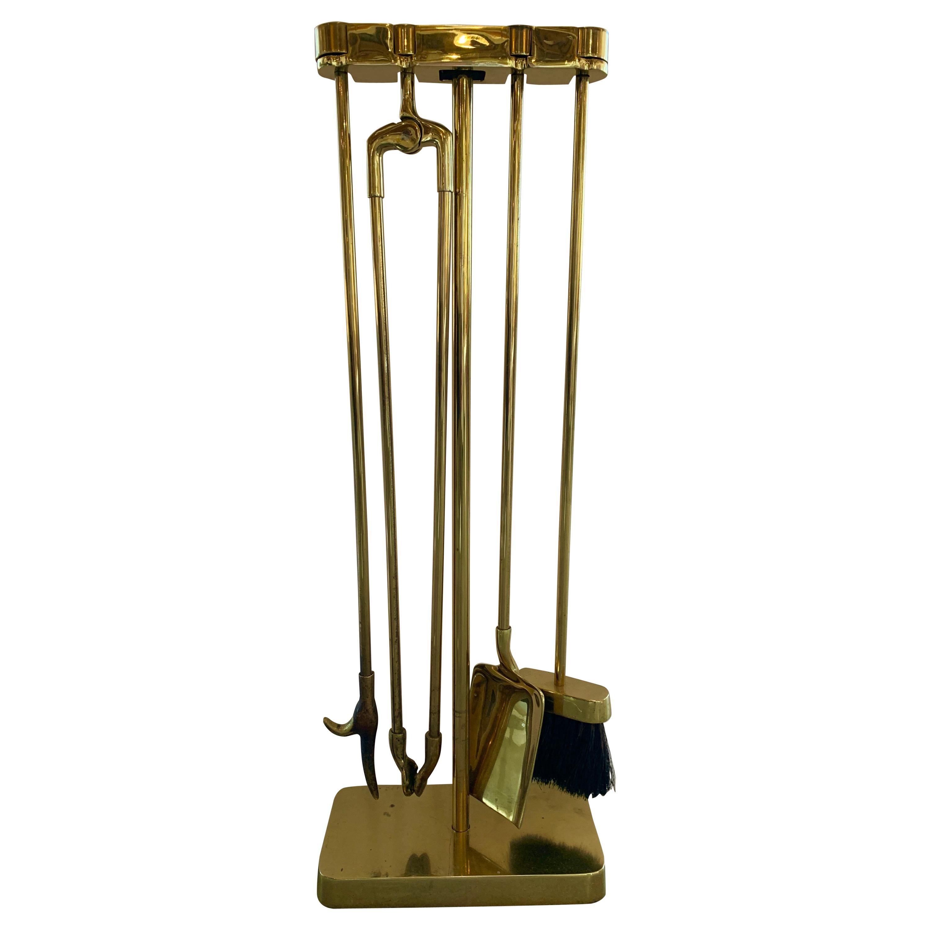 Virginia Metalcrafters Brass Fireplace Tool Set