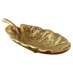 Vintage Virginia Metalcrafters Brass Leaf Trinket Dish
