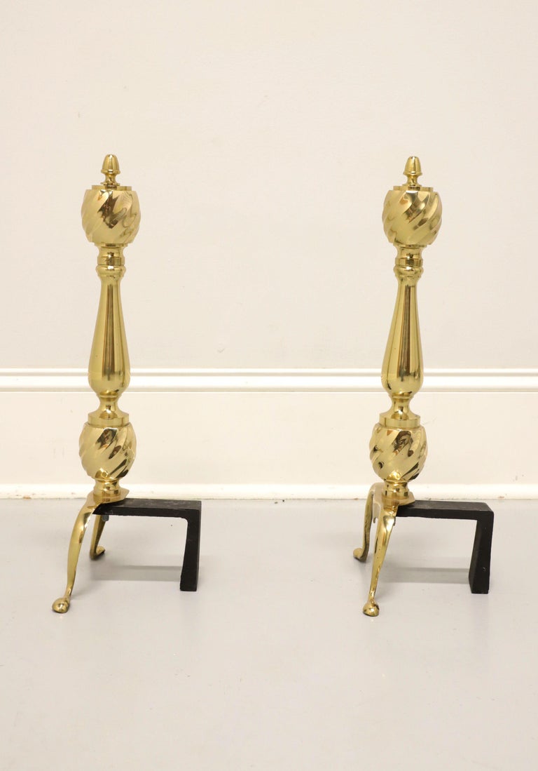 VIRGINIA METALCRAFTERS Brass and Metal Traditional Fireplace Andirons
