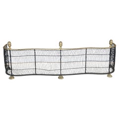 Virginia Metalcrafters Federal Style Serpentine Iron & Brass Fireplace Fender
