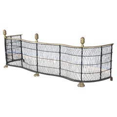Virginia Metalcrafters Federal Style Serpentine Iron & Brass Fireplace Fender
