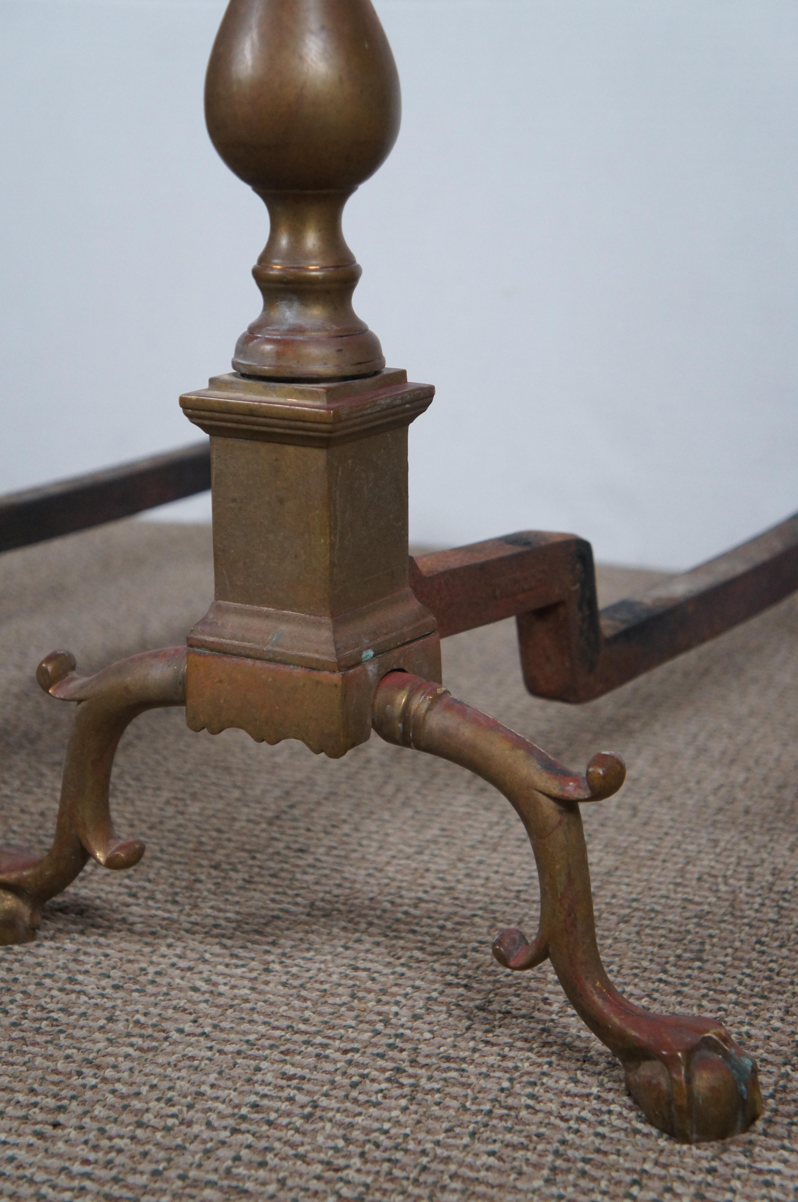 Chenets en laiton Harvin Colonial Williamsburg Virginia Metalcrafters en vente 5