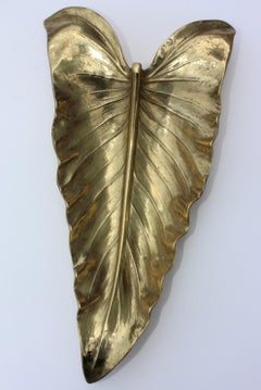 Virginia Metalcrafters Large Calla Lily Brass Leaf Tray
