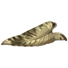 Virginia Metalcrafters Large Calla Lily Brass Leaf Tray