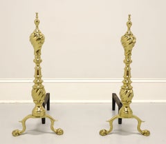 VIRGINIA METALCRAFTERS Middleton House Brass & Metal Fireplace Andirons - A