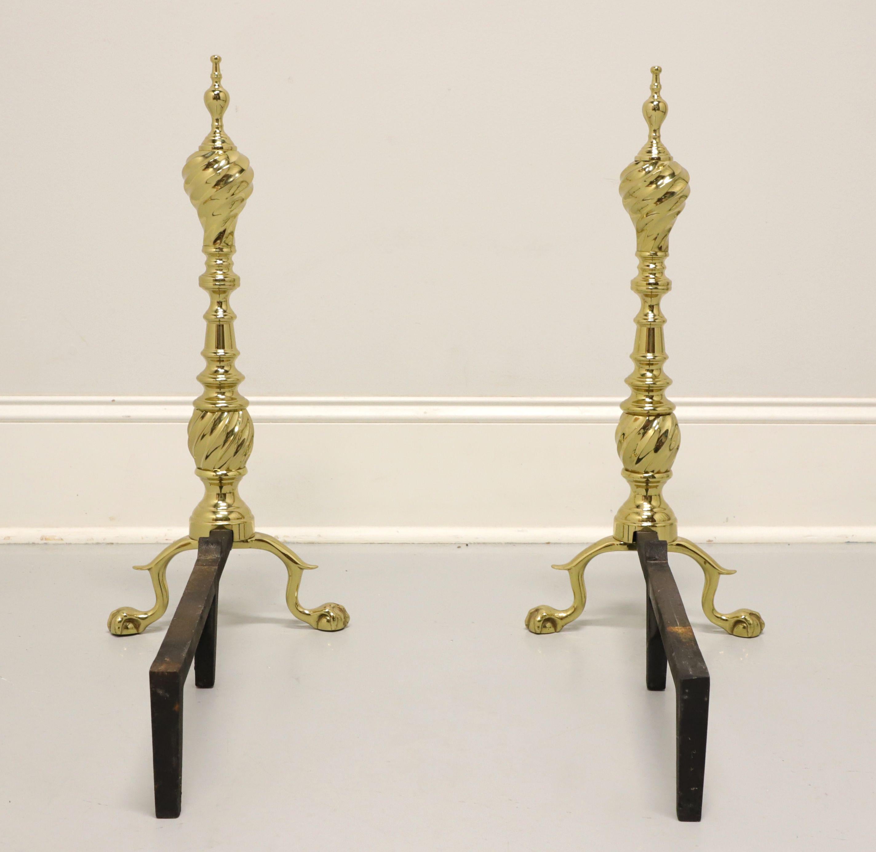 American VIRGINIA METALCRAFTERS Middleton House Brass & Metal Fireplace Andirons - A For Sale