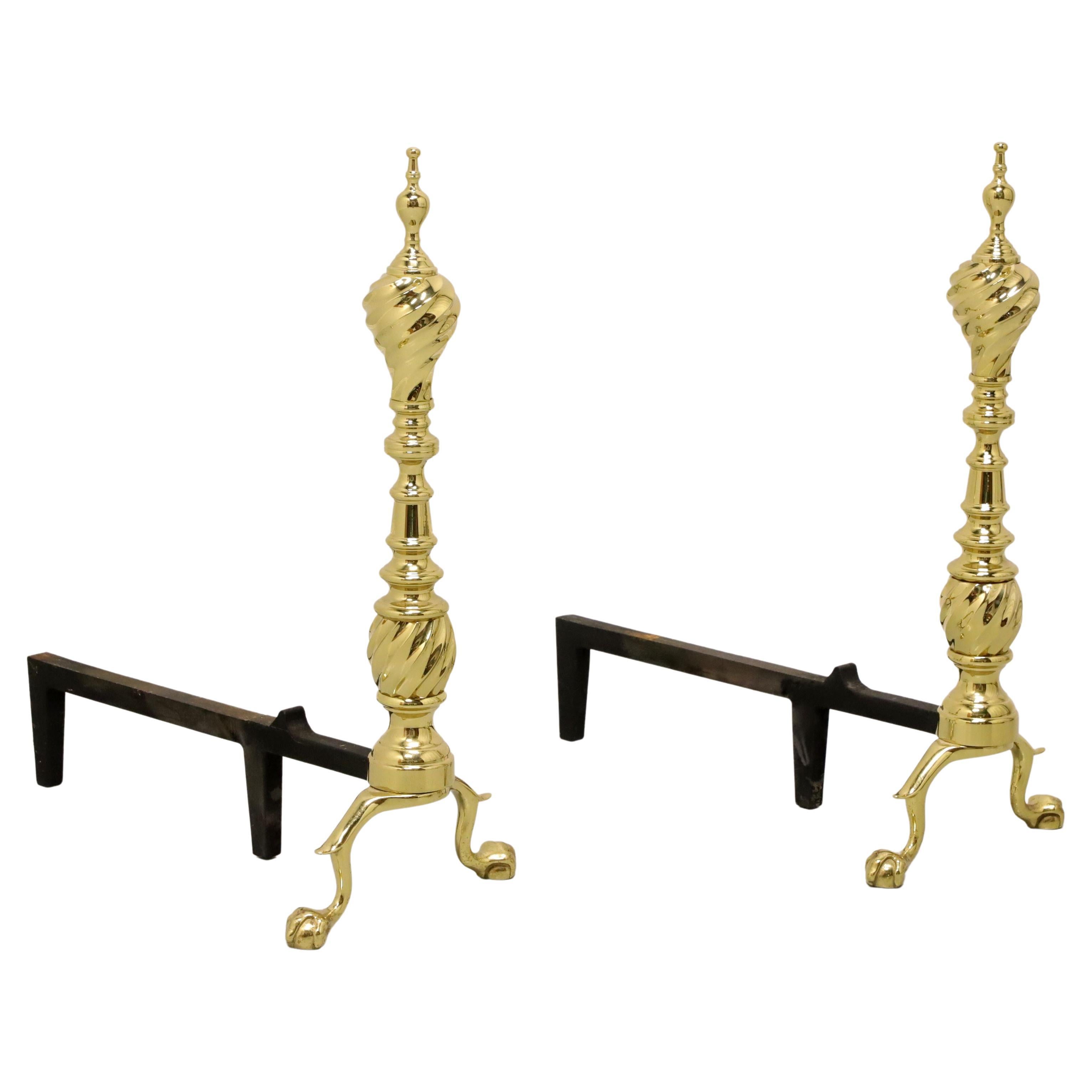 VIRGINIA METALCRAFTERS Middleton House Brass & Metal Fireplace Andirons - A For Sale