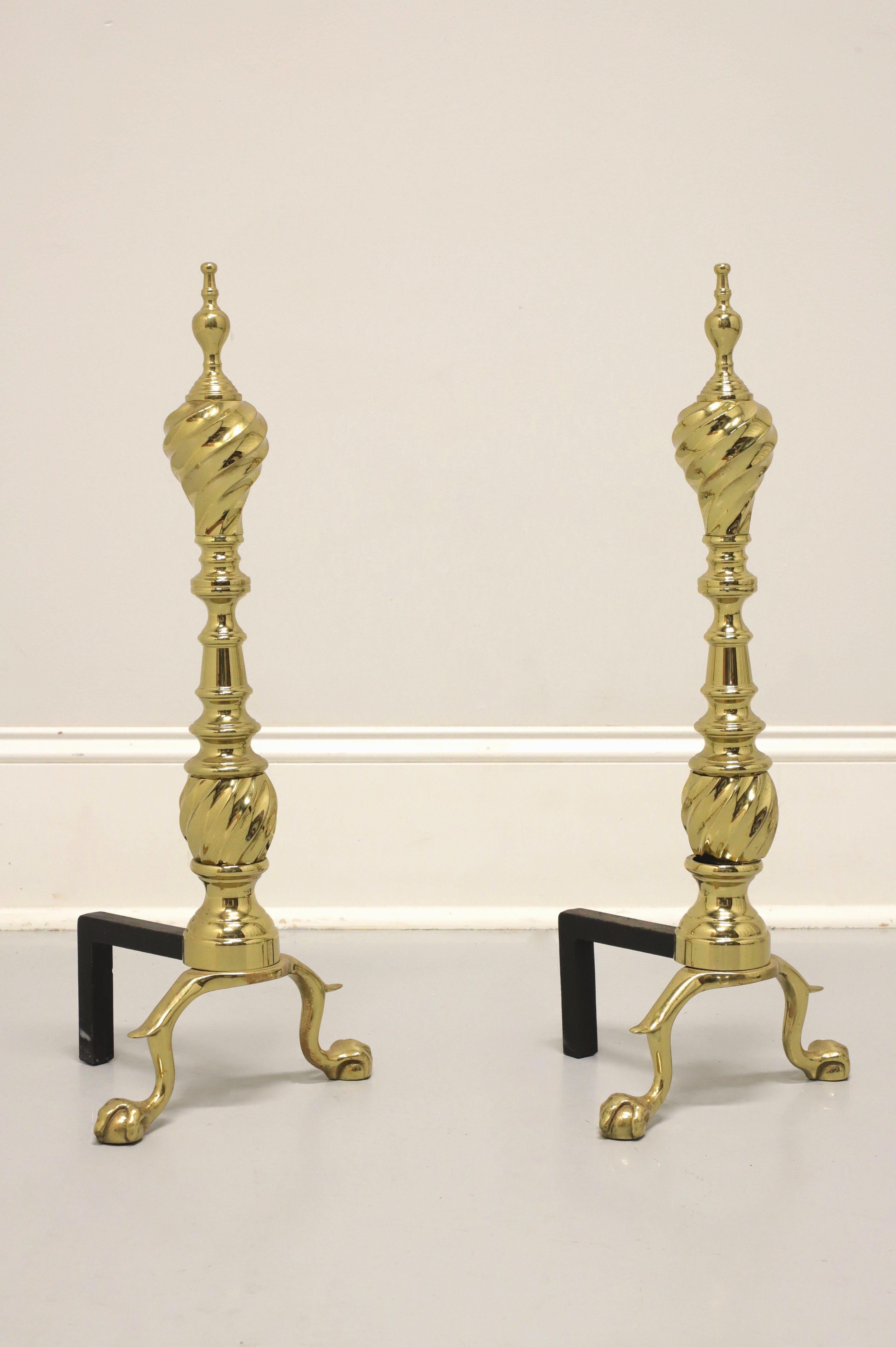 VIRGINIA METALCRAFTERS Middleton House Brass & Metal Fireplace Andirons, B For Sale 3