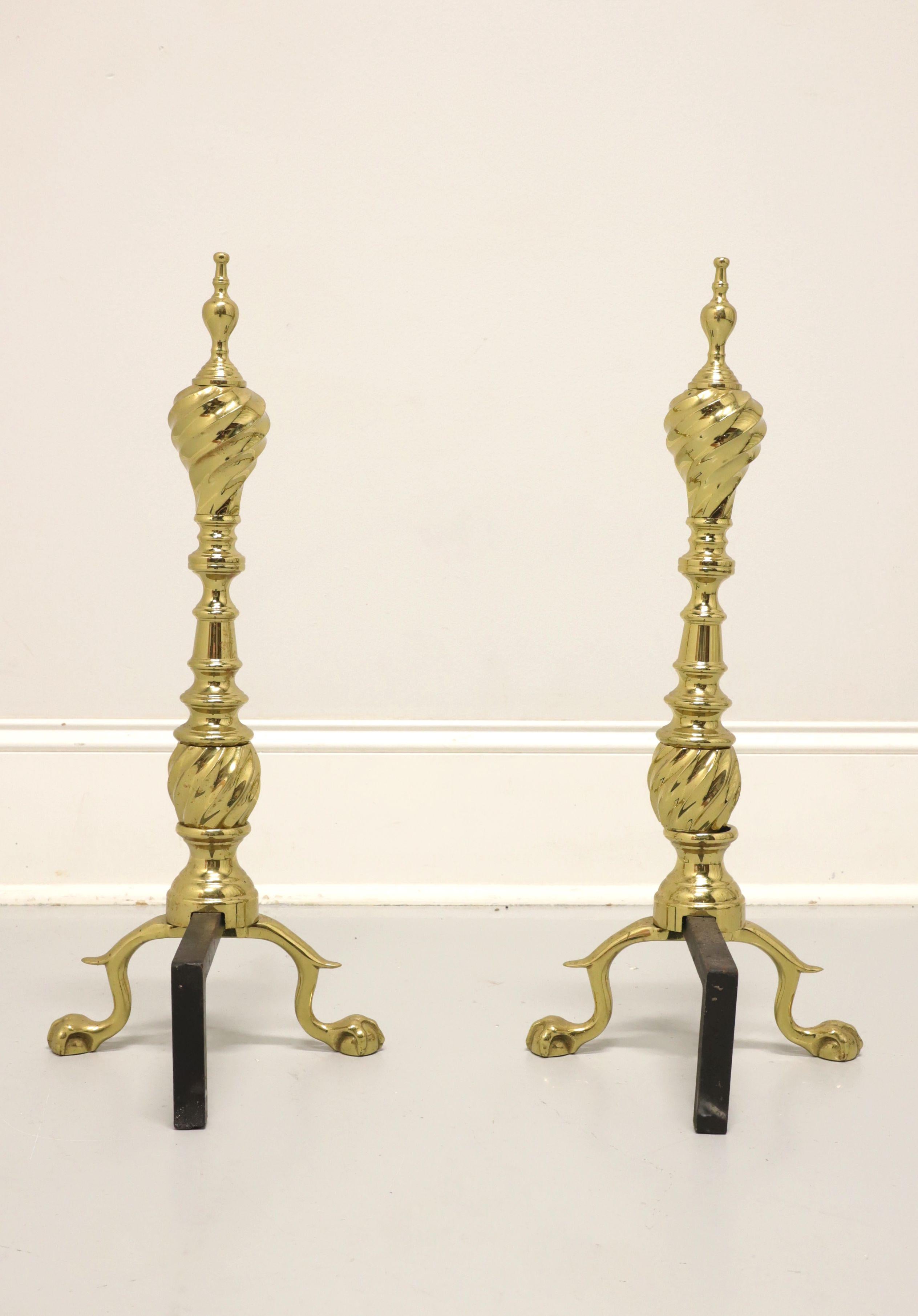 Georgian VIRGINIA METALCRAFTERS Middleton House Brass & Metal Fireplace Andirons, B For Sale