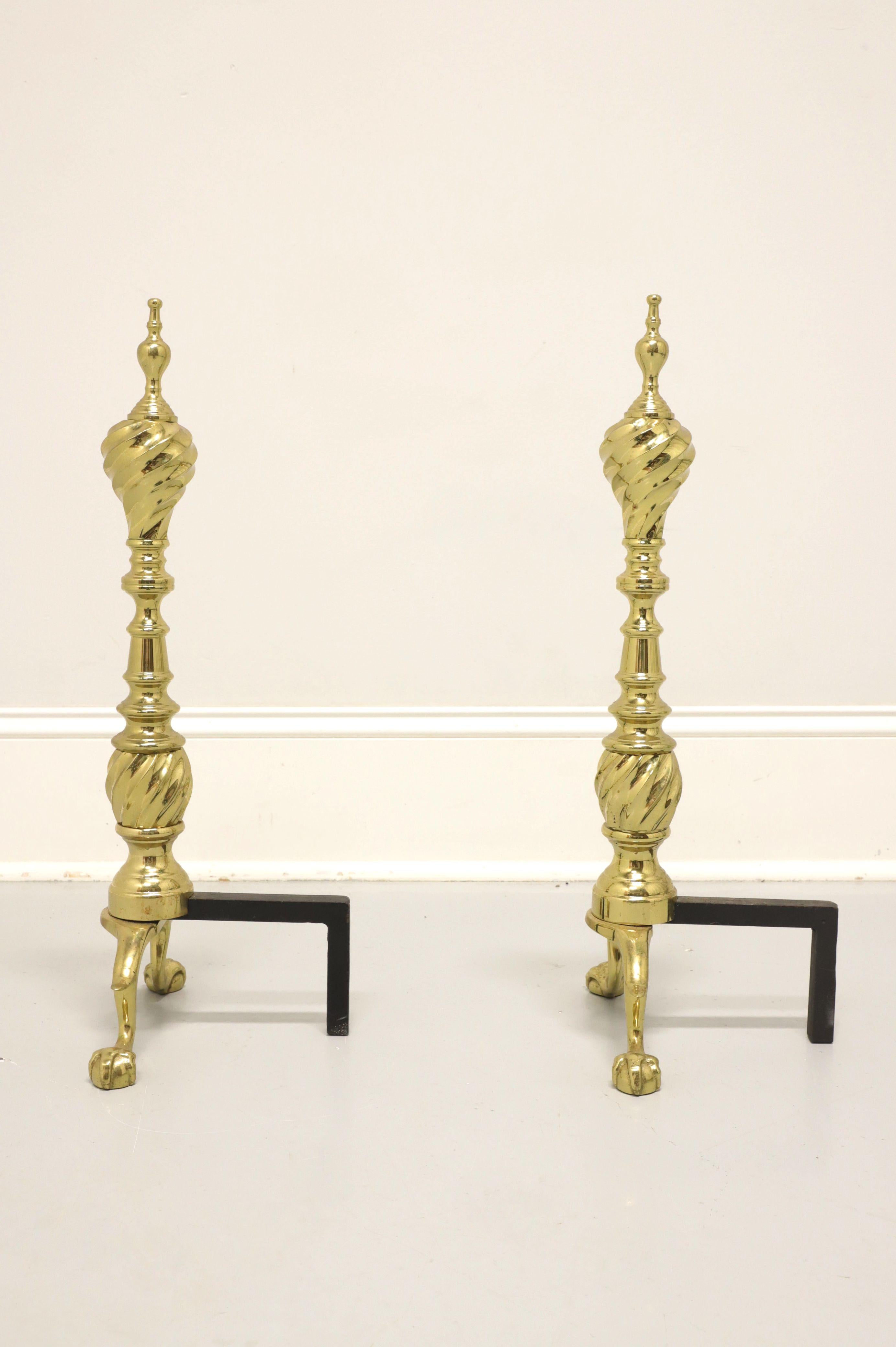 American VIRGINIA METALCRAFTERS Middleton House Brass & Metal Fireplace Andirons, B For Sale