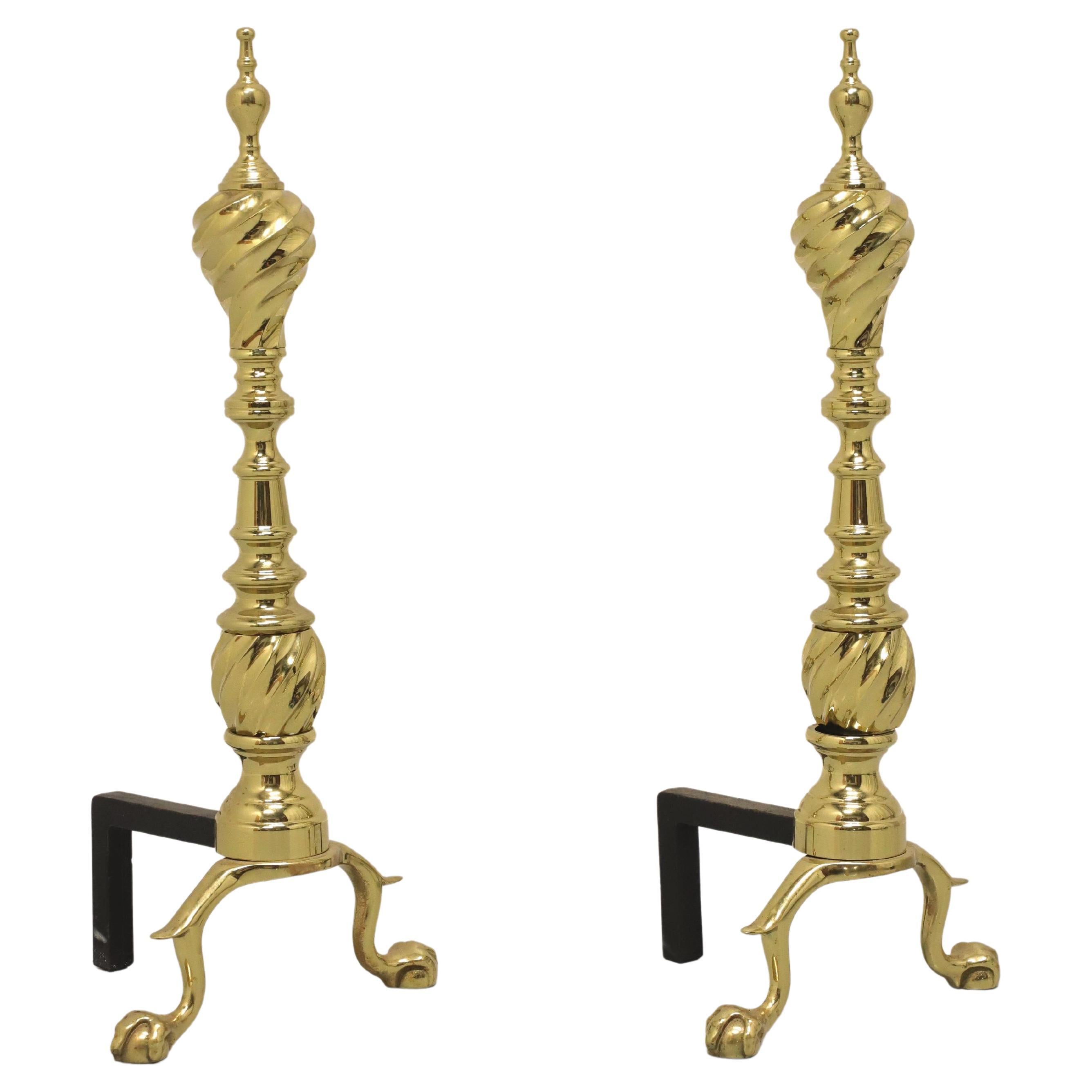 VIRGINIA METALCRAFTERS Middleton House Brass & Metal Fireplace Andirons, B