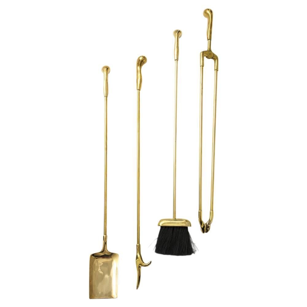 American Virginia Metalcrafters Brass Fireplace Tools