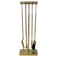 Virginia Metalcrafters Modernist Fireplace Tool Set in Brass