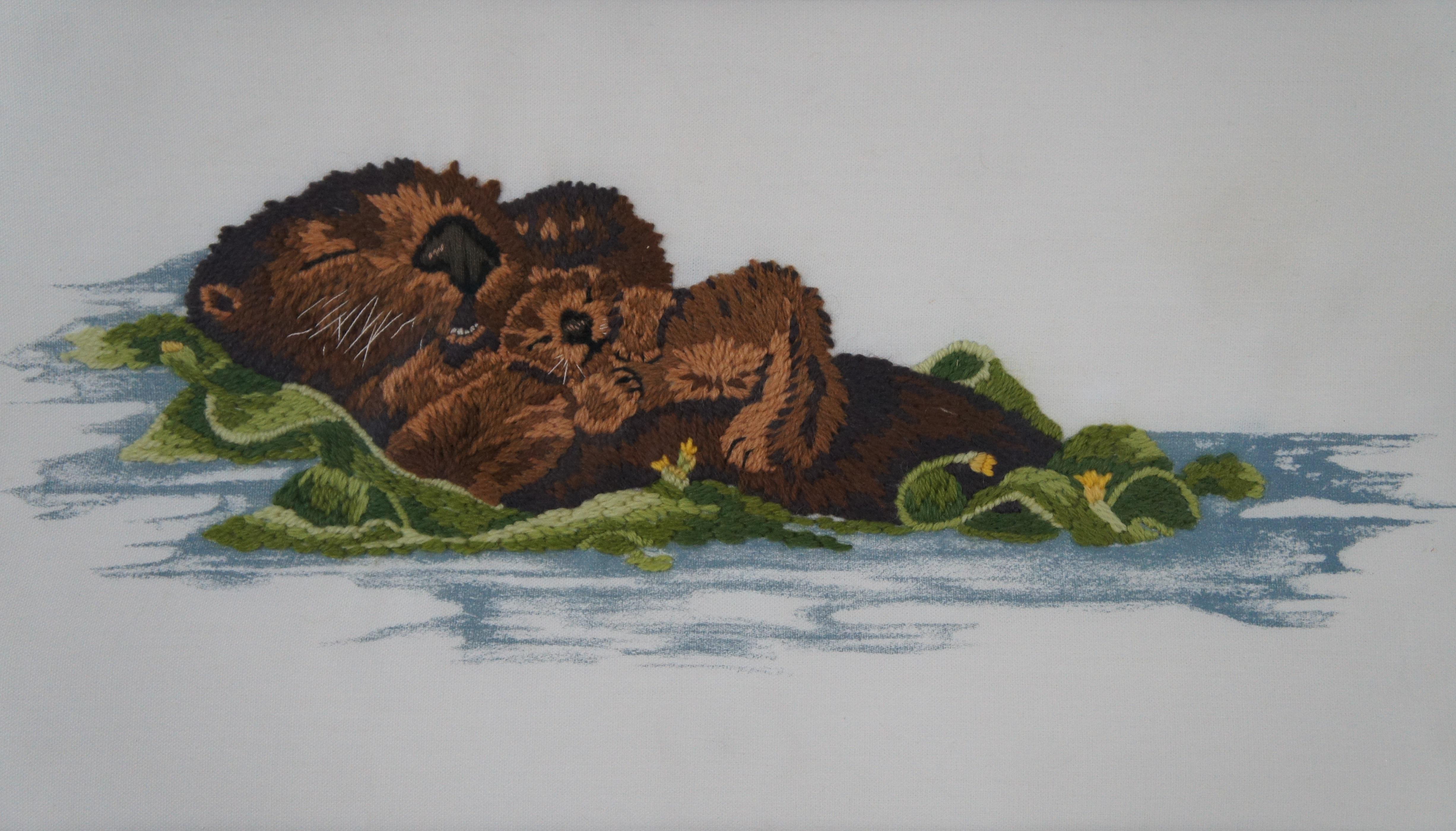 Virginia Miller for Janlynn Embroidered Cross Stitch Sea Otter & Pup Seascape 20 1