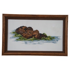 Virginia Miller for Janlynn Embroidered Cross Stitch Sea Otter & Pup Seascape 20