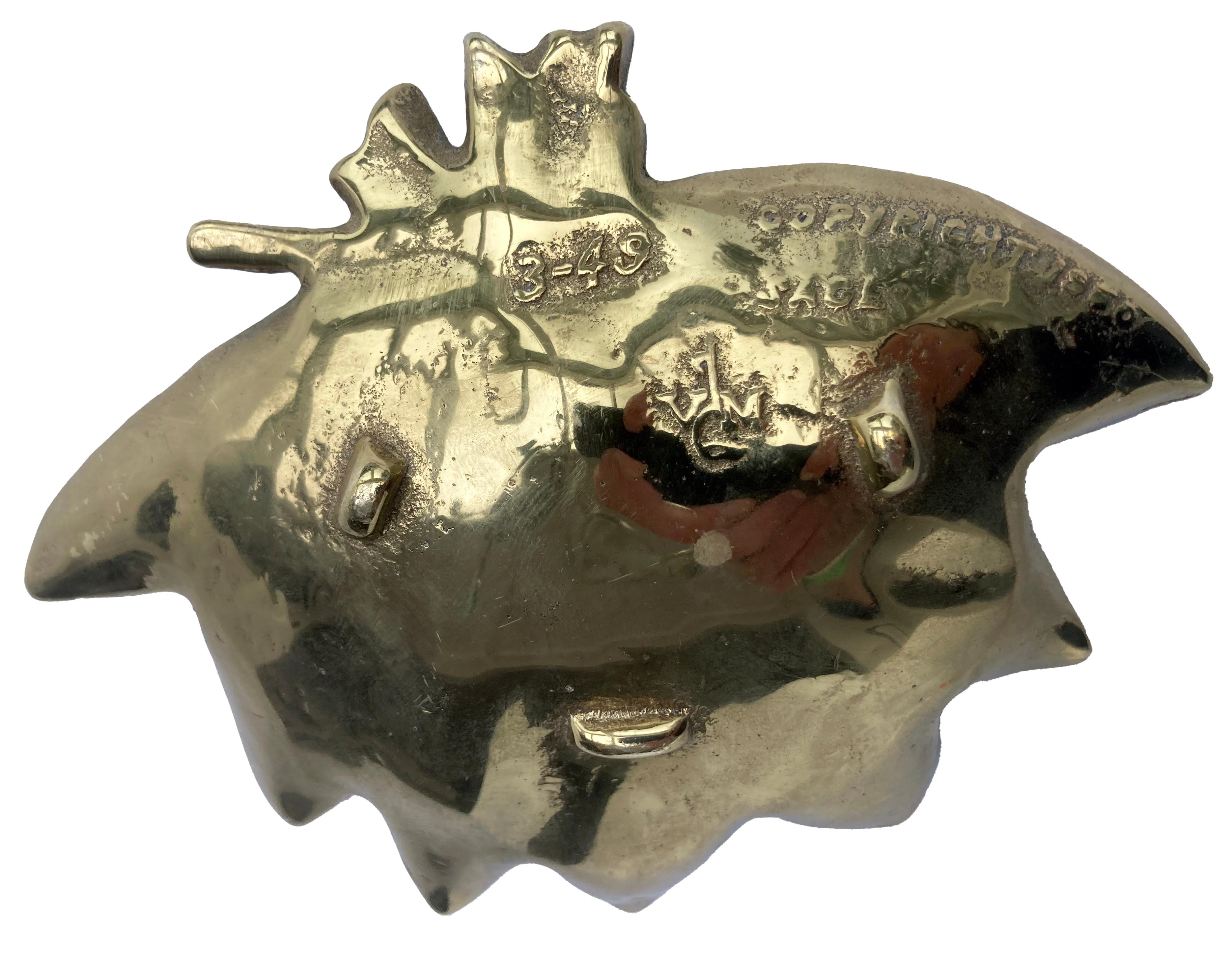 Ottone Vassoio Virginia Metal Craft in ottone con foglie di salvia