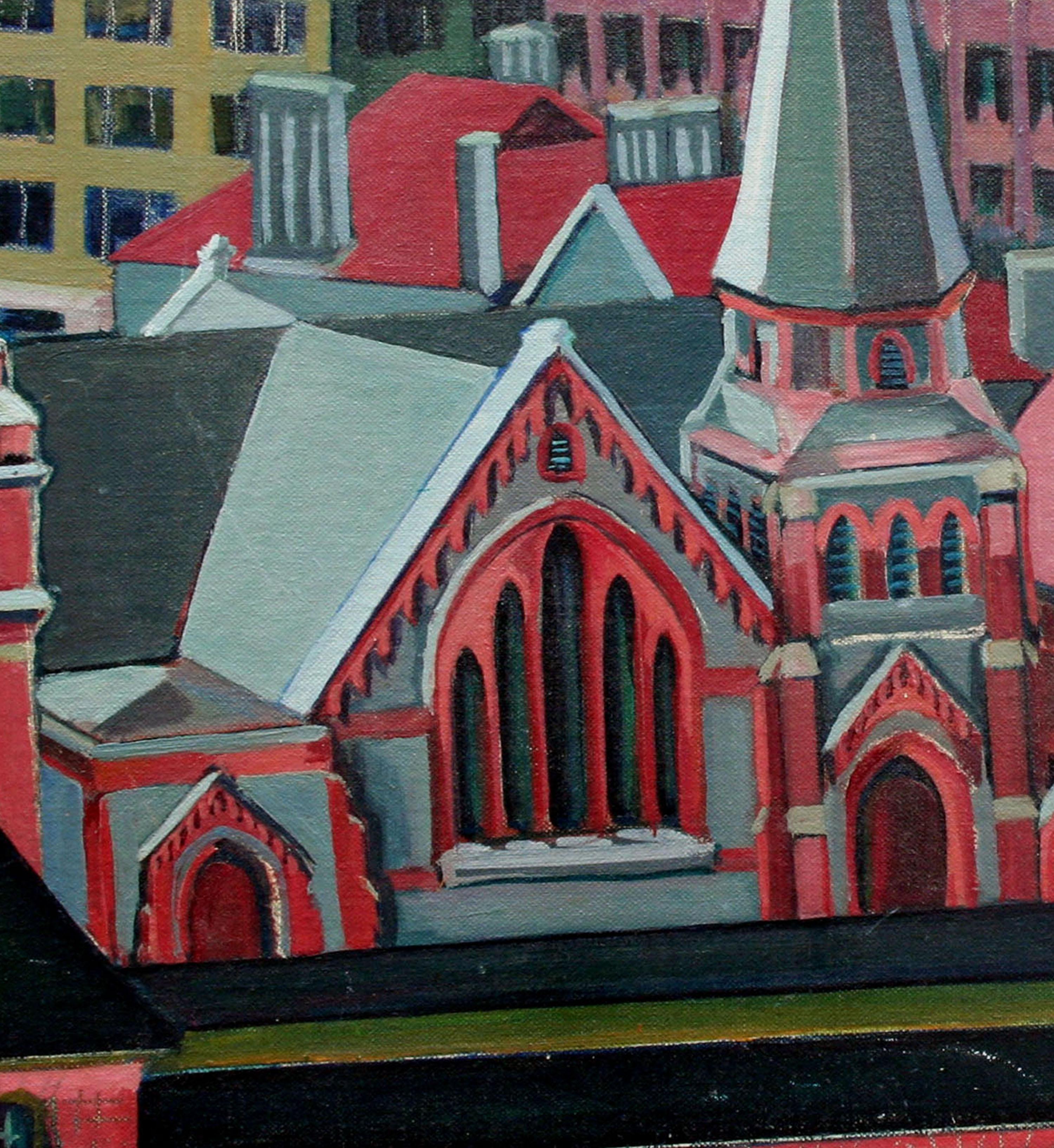 English Church in Shanghai - Painting by Virginia Rogers