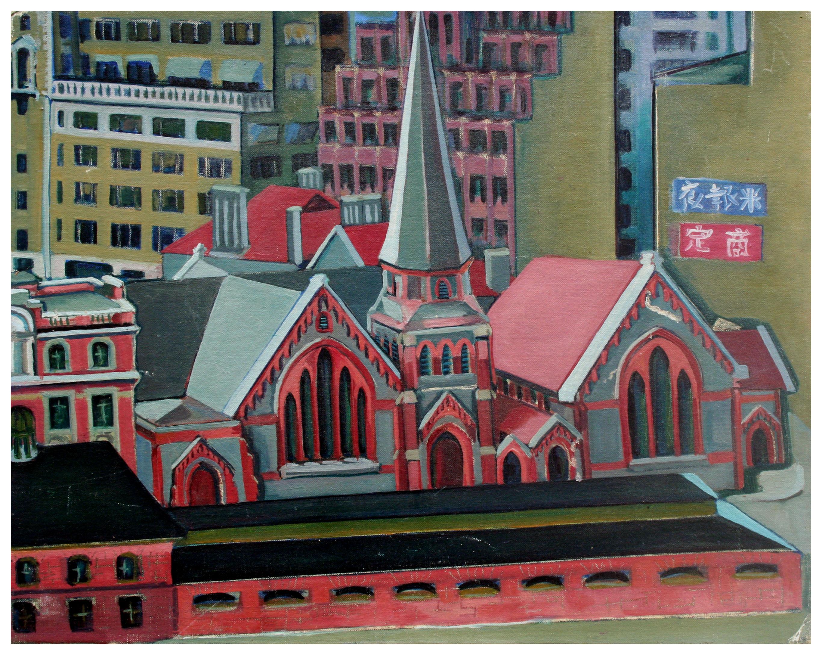 Virginia Rogers Landscape Painting - English Church in Shanghai