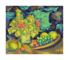 Mid Century Fauvist Floral & Fruit Still Life