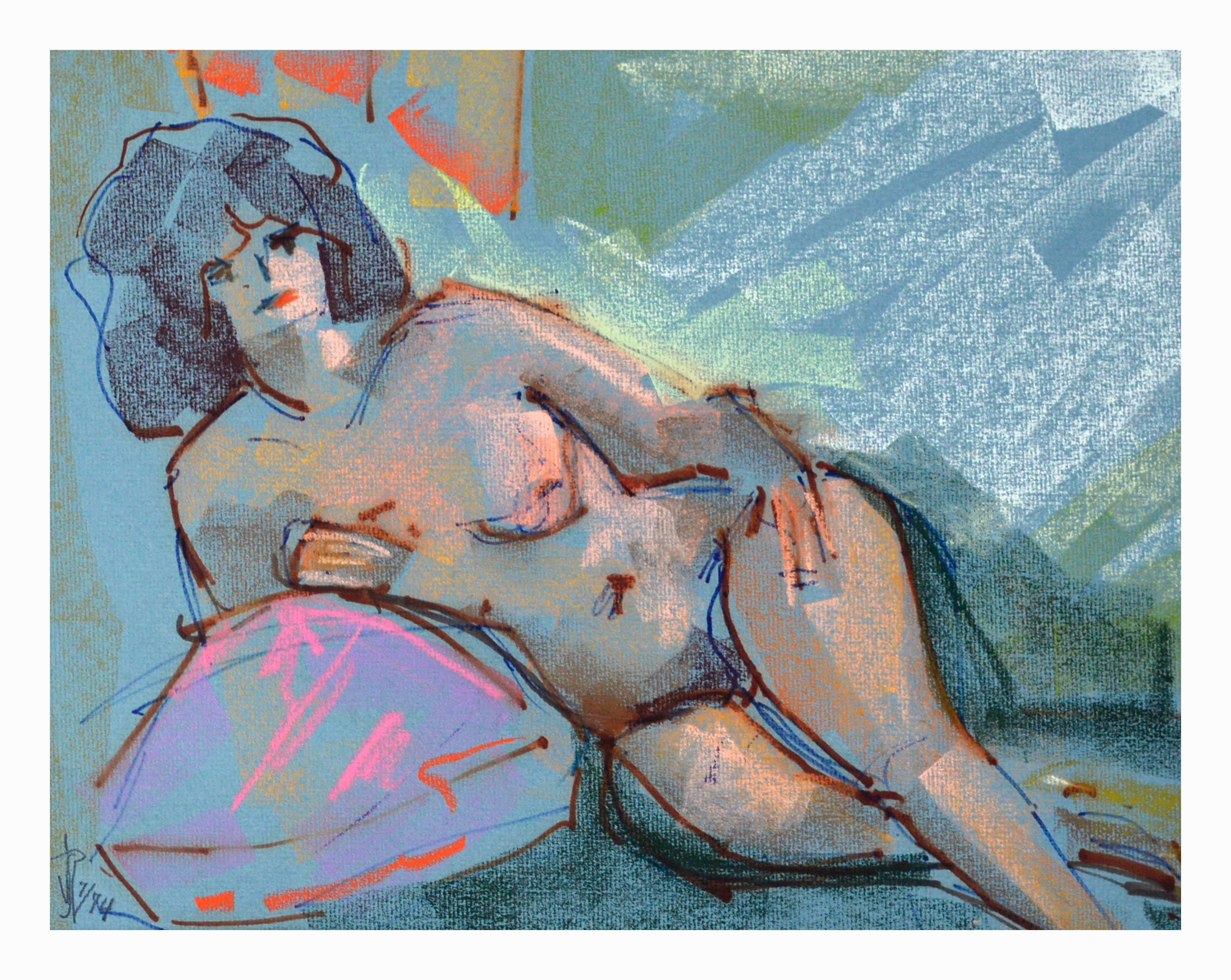 Reclining Nude - Painting by Virginia Sevier Rogers