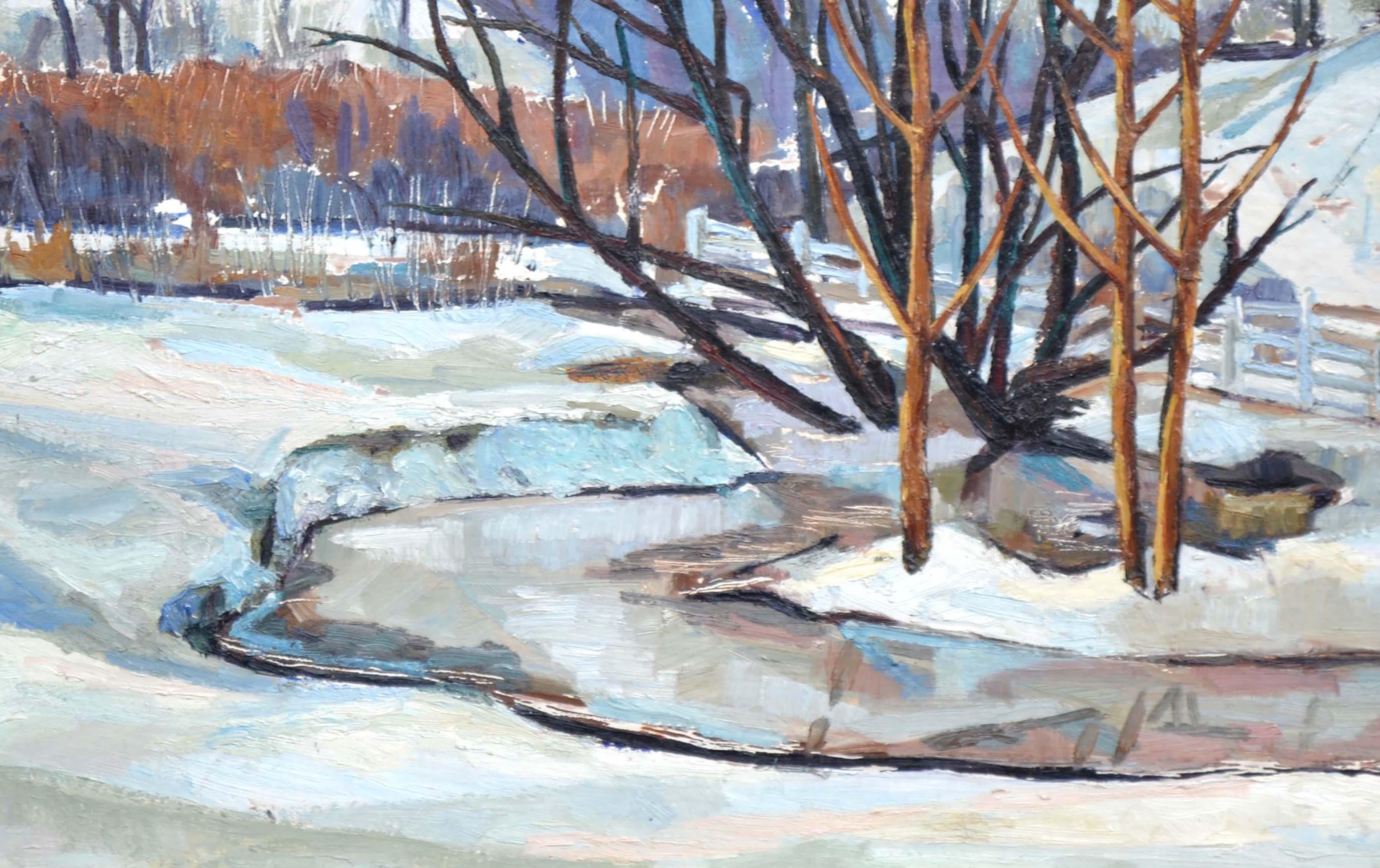 Mid Century Snowy Winter in High Valley  - American Impressionist Painting by Virginia Sevier Rogers