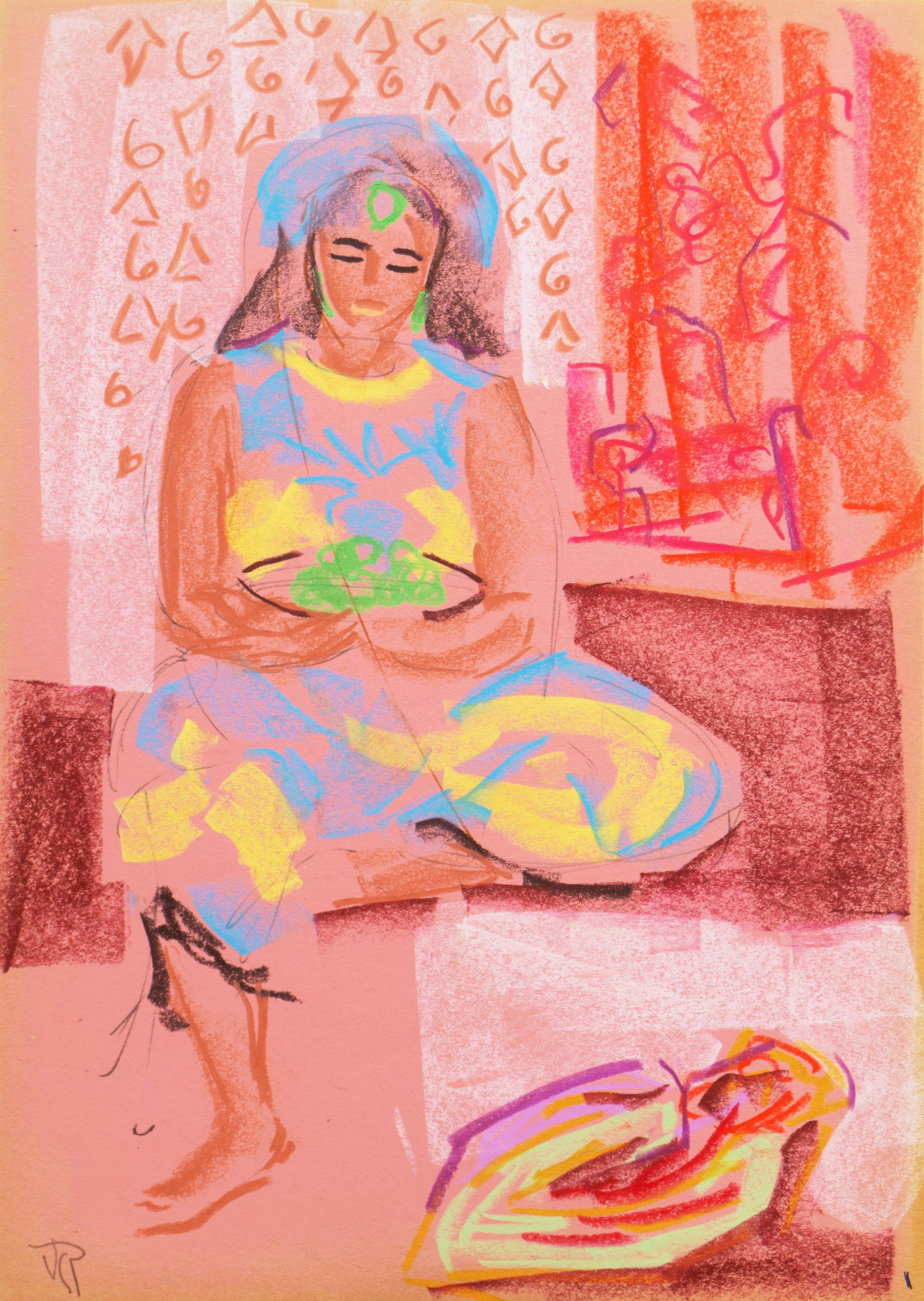 Virginia Sevier Rogers Figurative Painting - 'Woman Seated', Post Impressionist Woman Artist, Fauve, Carmel, California, PAFA