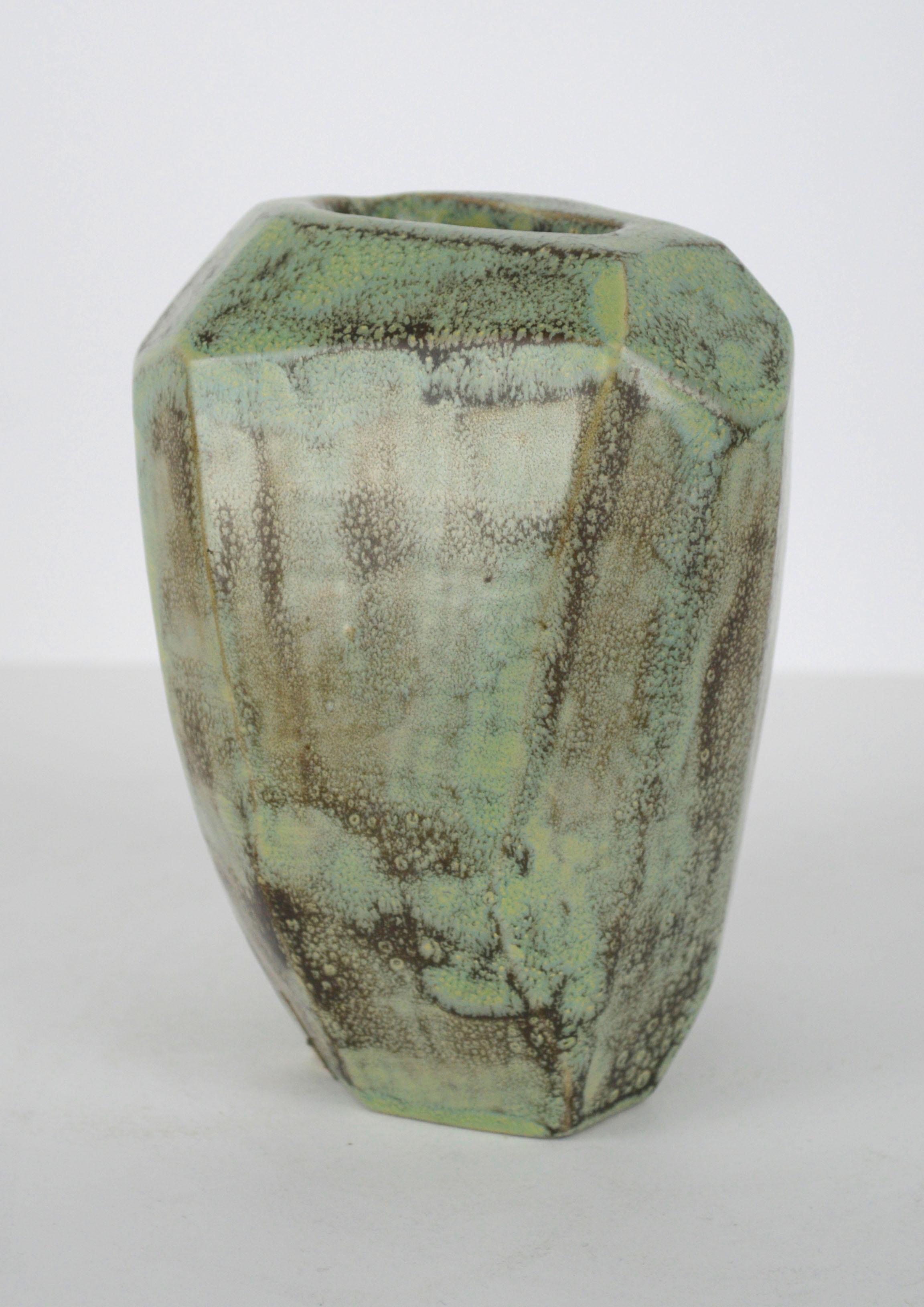 1950's Organic Modern Ceramic Turquoise Abstract Sculpture / Pottery Art Vase  For Sale 1
