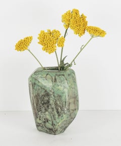 1950's Organic Modern Ceramic Turquoise Abstract Sculpture / Pottery Art Vase
