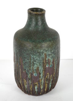 Organic Modern Mid Century Ceramic Earthtone Pottery Art Vase