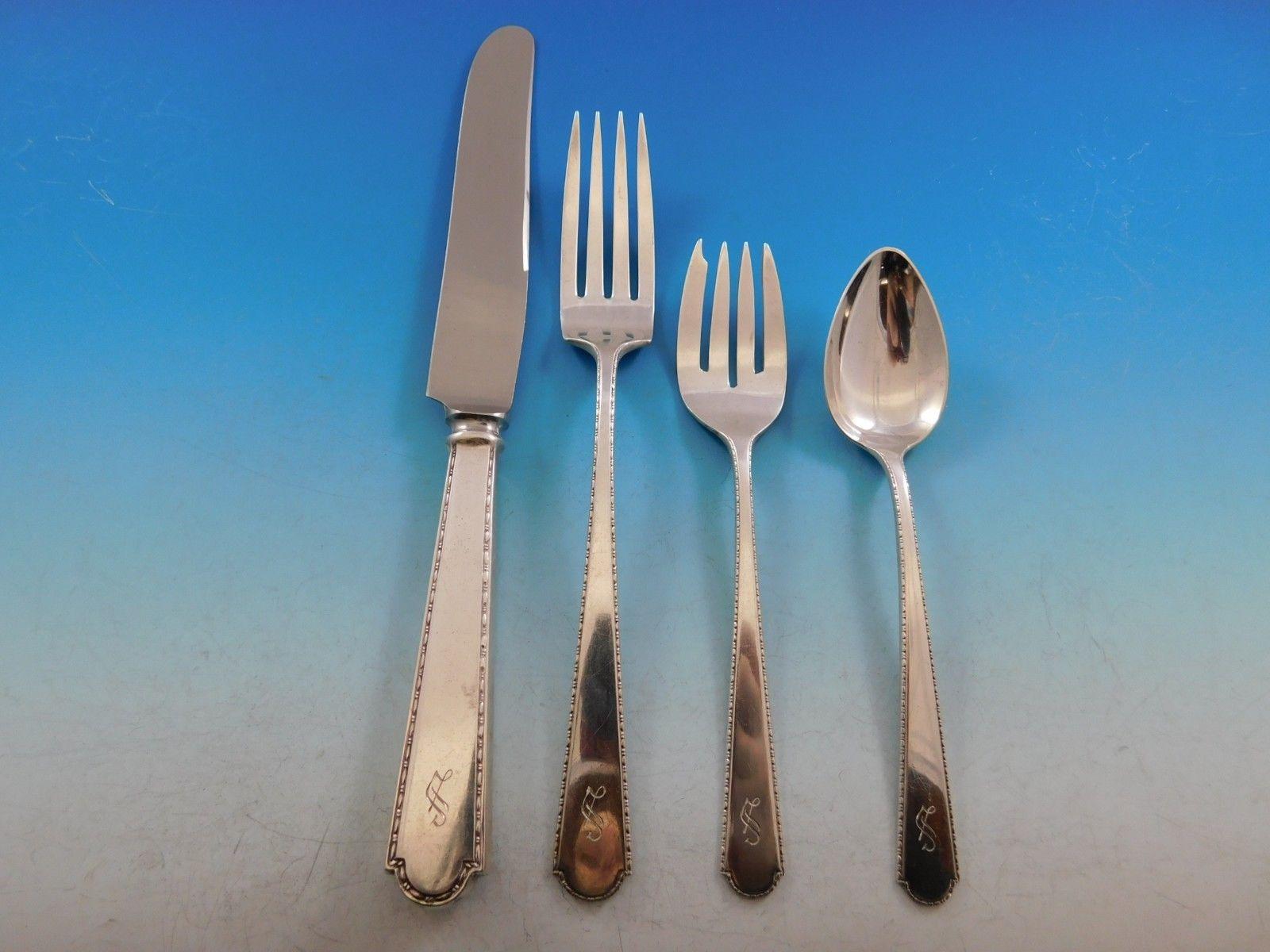 Lovely Virginia Sterling by Weidlich sterling silver flatware set, 65 pieces. This set includes:

10 knives, 9 1/4