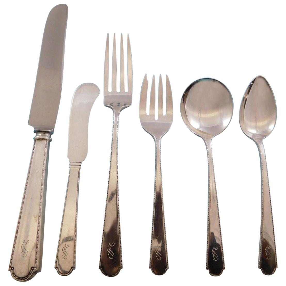 Virginia Sterling by Weidlich Sterling Silver Flatware Set Service "S" Monogram For Sale
