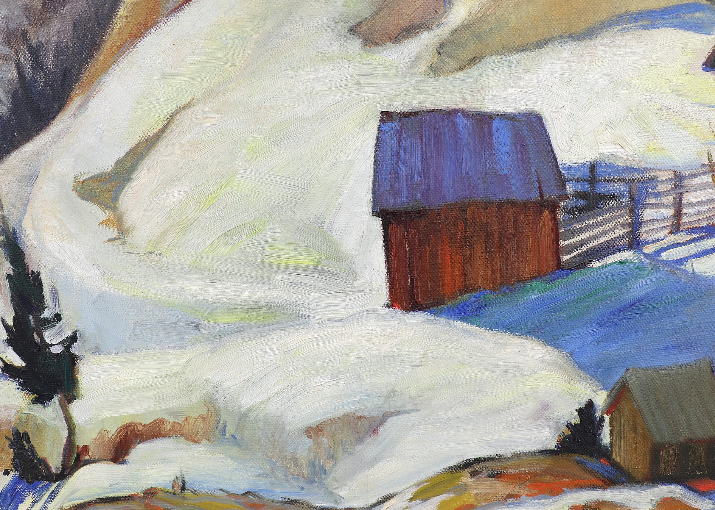 Old Mine Dump - Ward, Colorado, 1930s Modernist Mountain Landscape Oil Painting 3