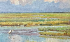 August Sunset Impressionism Seascape Framed Water Texas Artist Marine Dawn $700