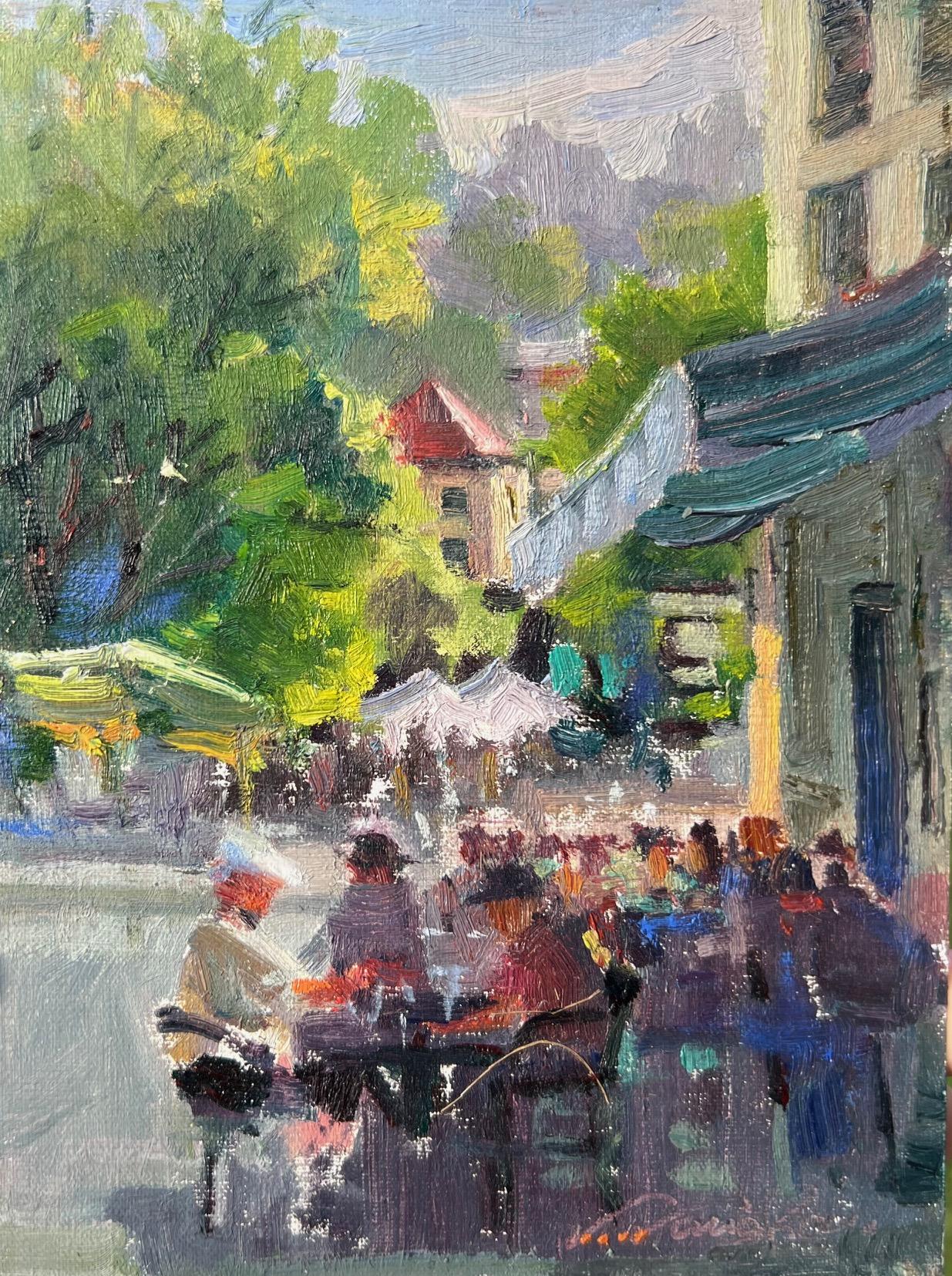 Burano, Italy, Impressionism , Landscape, Framed, Colors, Café, Plein Aire 3