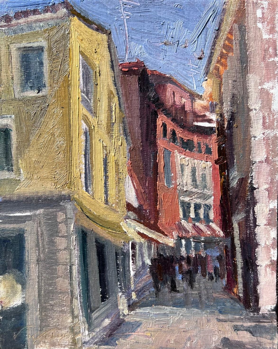 Calle Zughuri  is part of newly released small works from V....Vaughan's collection of recent travels in Italy and France. V....Vaughan painted each of these on location 