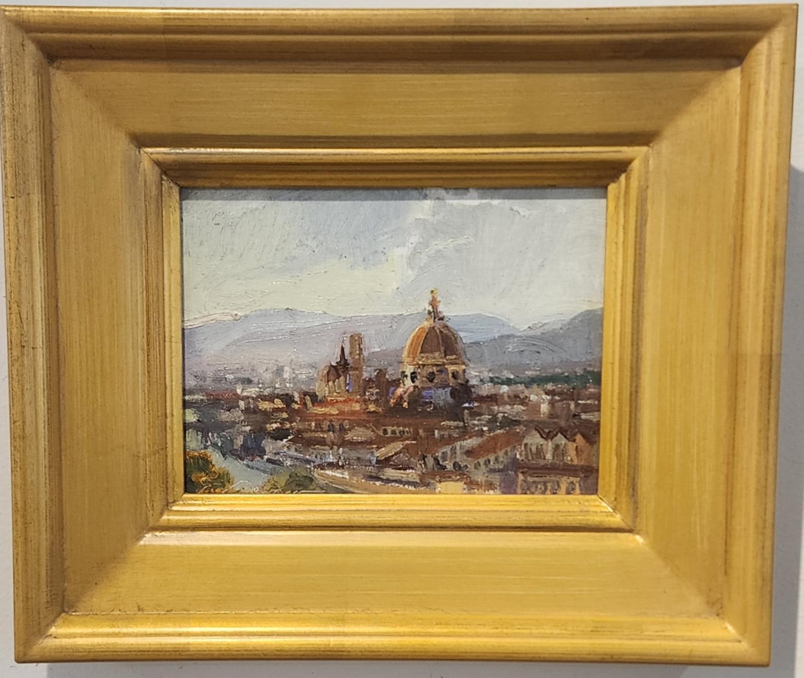 Duomo at Sunset, Impressionism , Landscape, Framed, Plein Aire, Italy, Oil For Sale 11