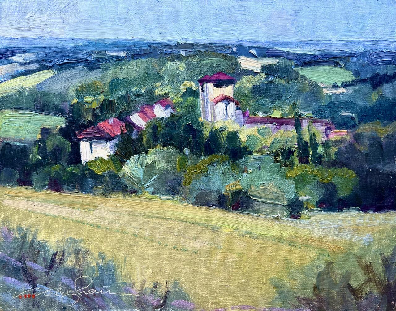 Virginia Vaughan  Landscape Painting - Grand-Brassac, French Landscape, Oil, Plein Aire, France, Free Shipping