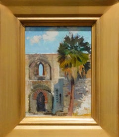 Mission Palm Shadow Impressionism 8"x6" Landscape Southwest USA