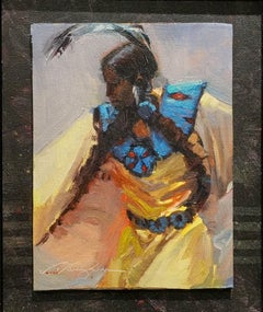 Powwow Gold Powwow Ceremony Oklahoma Traditional Dance 10" x 8" Native American