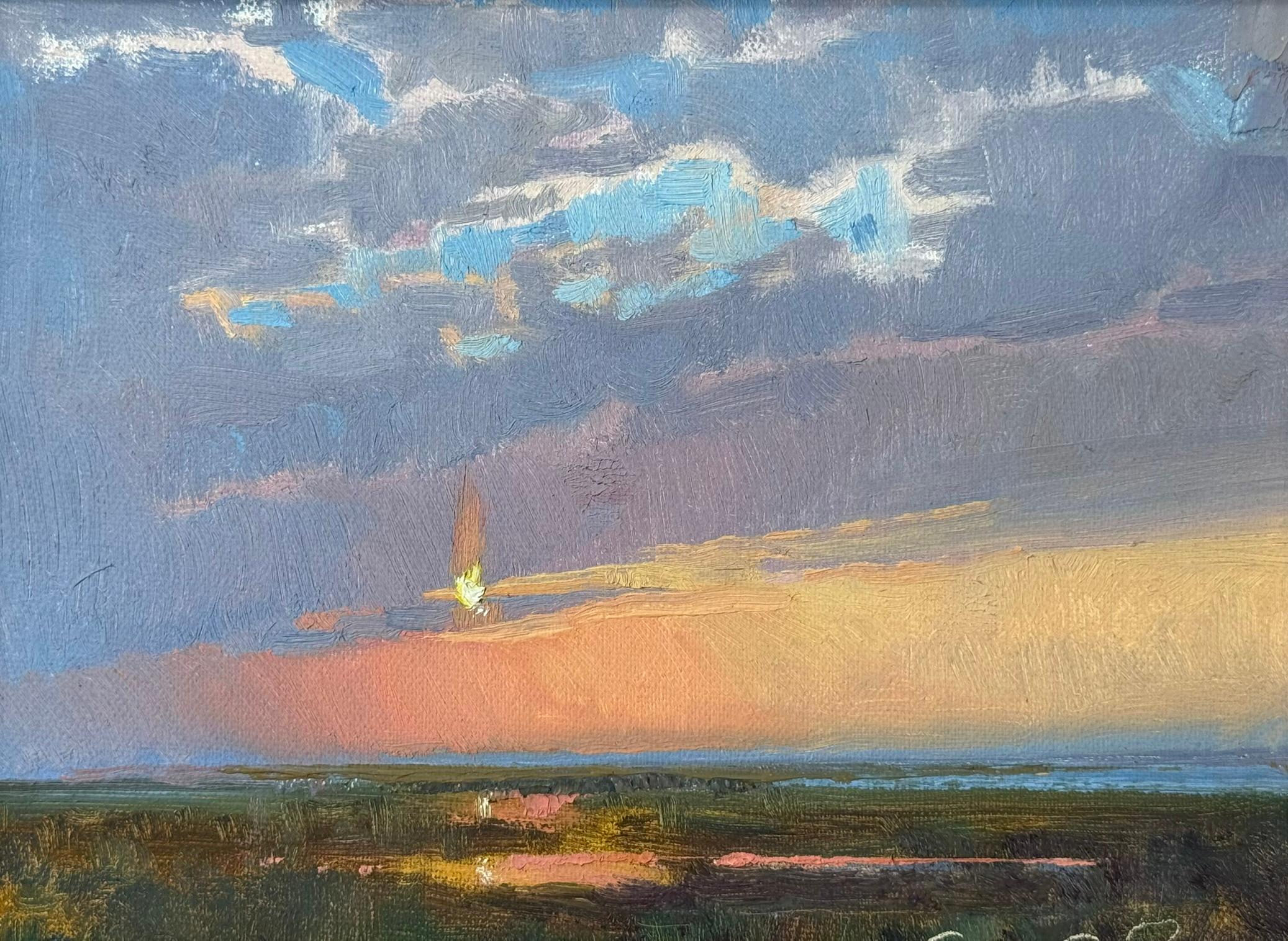 Coucher de soleil Impressionnisme Paysage marin Encadré Eau Texas Artiste Marine Dawn $950