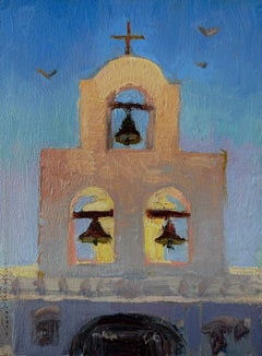 Drei Missionsglocken Impressionismus 8 "x6" Landschaft Südwest USA