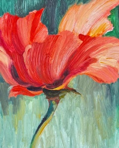 Through Another Poppy Impressionism Floral 10" x 8" Landscape Spiritual Meaning