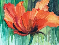 Through the Poppy Impressionism Floral 8" x 8" Landscape Spiritual Meaning