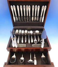 Virginian by Oneida Juego de Cubiertos de Plata de Ley para 12 Servicio 92 Piezas