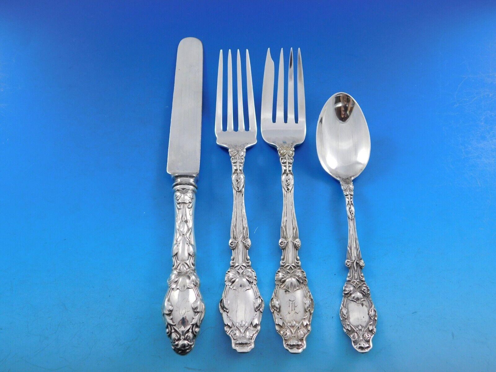 Virginiana by Gorham Juego de Cubiertos de Plata de Ley para 12 Servicio de Cena de 173 piezas siglo XX en venta